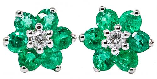 PENDIENTES ROSETON CON ESMERALDAS