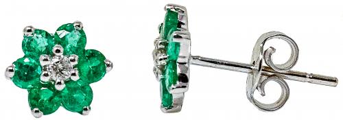 PENDIENTES ROSETON CON ESMERALDAS