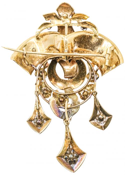 BROCHE ALFONSINO DE FLES. S.XIX