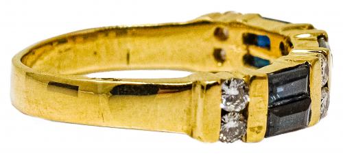 ANILLO CON ZAFIROS Y BRILLANTES