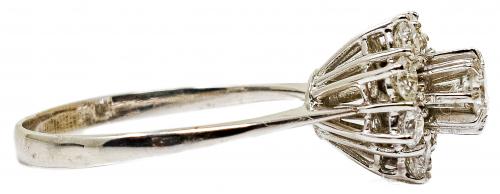 ANILLO ROSETÓN CON BRILLANTES AÑOS 70