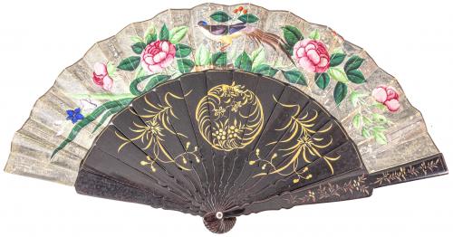 ABANICO ORIENTAL DE "MIL CARAS" DE FINALES DEL S.XIX