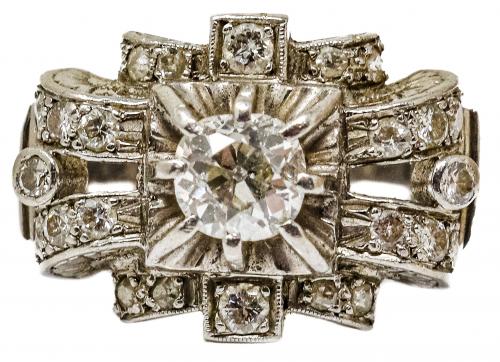 SORTIJA CON DIAMANTES DE PPS. DEL S.XX
