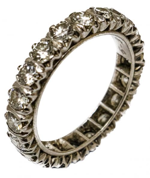 SORTIJA ALIANZA CON DIAMANTES DE PPS. DEL S.XX