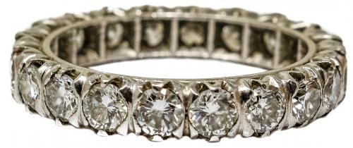 SORTIJA ALIANZA CON DIAMANTES DE PPS. DEL S.XX