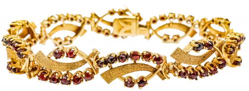 PULSERA CON GRANATES DE LOS AÑOS 70