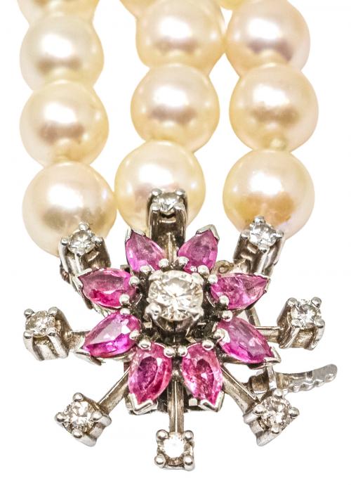 PULSERA DE PERLAS DE MEDIADOS S.XX