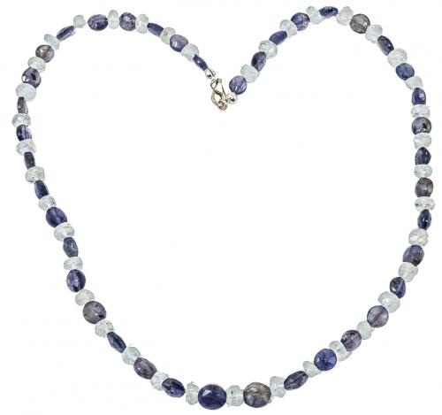 COLLAR DE IOLITA Y CRISTAL DE ROCA