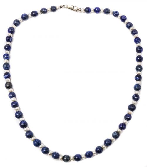COLLAR CON LAPISLÁZULI Y PERLAS