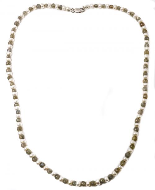 COLLAR DE LABRADORITA Y PERLAS
