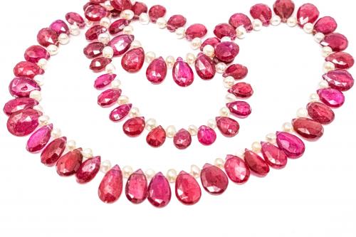 COLLAR DE RUBÍ Y PERLAS
