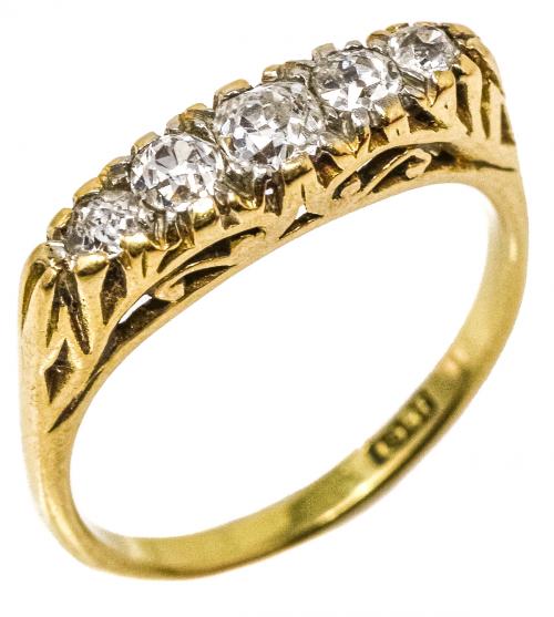 SORTIJA CINQUILLO CON DIAMANTES DE PPS. DEL S.XX