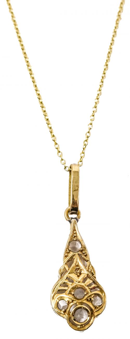 COLGANTE CON CADENA DE MEDIADOS S.XX