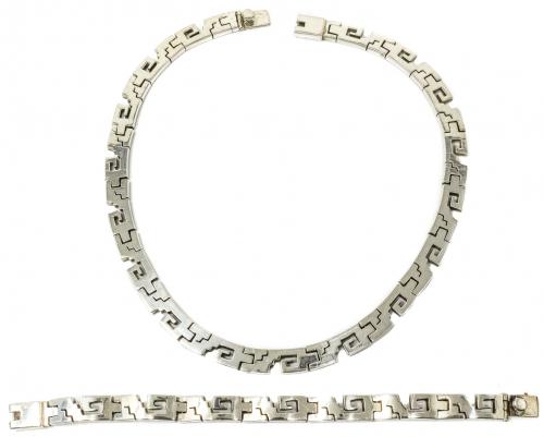 CONJUNTO GARGANTILLA Y PULSERA EN PLATA MEJICANA