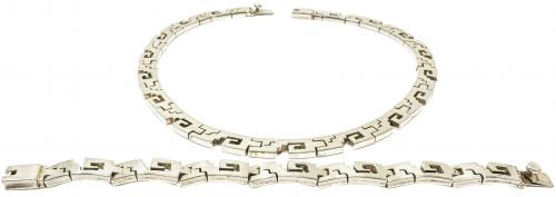 CONJUNTO GARGANTILLA Y PULSERA EN PLATA MEJICANA