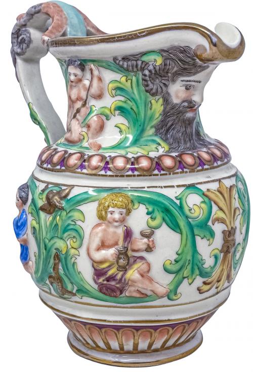 COPA Y JARRA EN PORCELANA CAPODIMONTE
