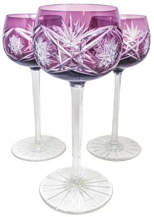 CONJUNTO DE SEIS COPAS EN CRISTAL DE BOHEMIA
