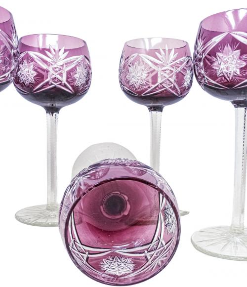 CONJUNTO DE SEIS COPAS EN CRISTAL DE BOHEMIA