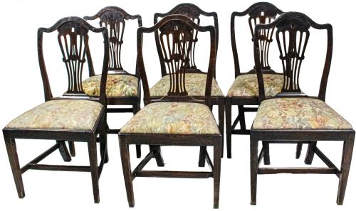 CONJUNTO DE SEIS SILLAS MALLORQUINAS FLES. S.XVIII-PPS.S.XIX