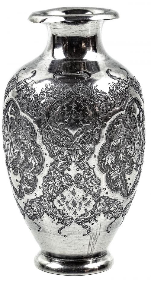 JARRÓN ORIENTAL DE PLATA DEL PRIMER TERCIO DEL S.XX