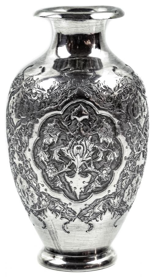 JARRÓN ORIENTAL DE PLATA DEL PRIMER TERCIO DEL S.XX