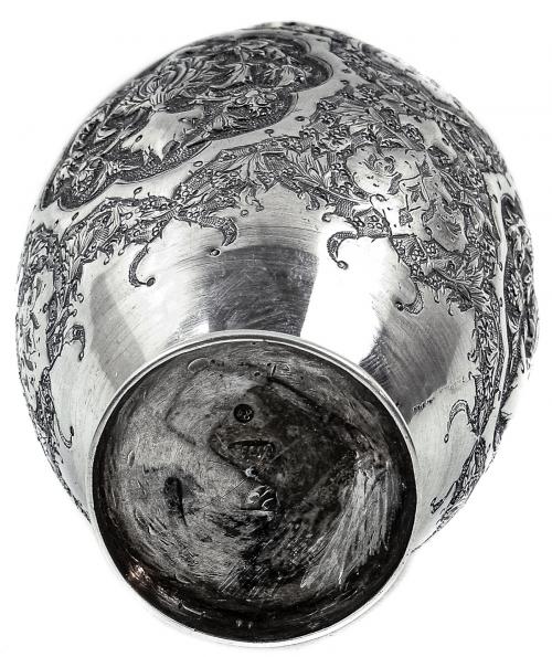 JARRÓN ORIENTAL DE PLATA DEL PRIMER TERCIO DEL S.XX