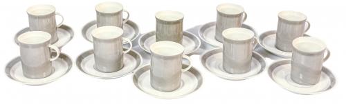 DIEZ TAZAS CON PLATO EN PORCELANA ROSENTHAL AÑOS 60