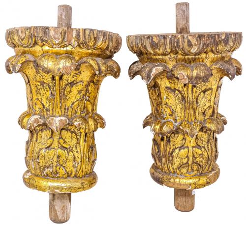 PAREJA DE TALLAS CIRCA 1800