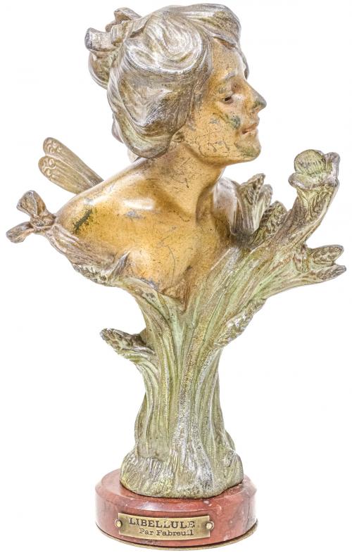 FIGURA EN CALAMINA ART NOUVEAU DE PRINCIPIOS S.XX