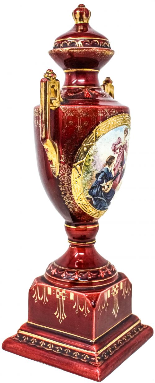 JARRÓN EN PORCELANA DE VIENA DE PRINCIPIOS DEL S.XX