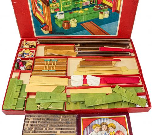 IMPRENTILLA Y JUEGO DE CONSTRUCCIÓN DE MEDIADOS DEL S.XX