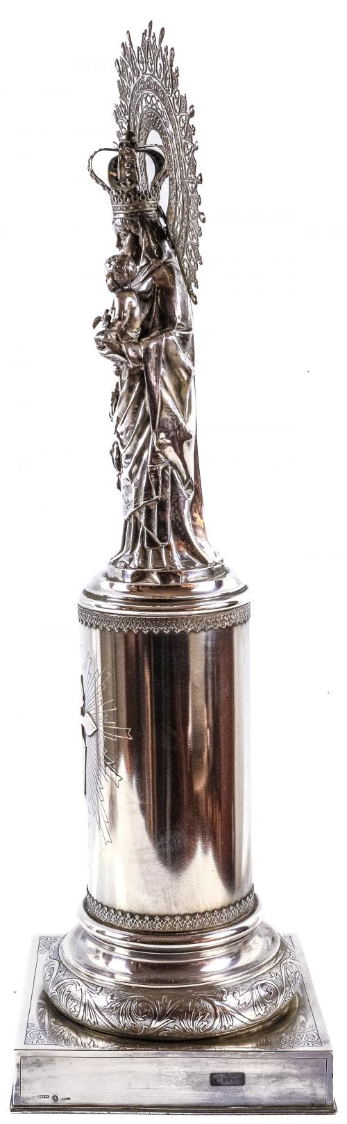 IMAGEN DE LA VIRGEN DEL PILAR EN PLATA PRIMER TERCIO S.XX