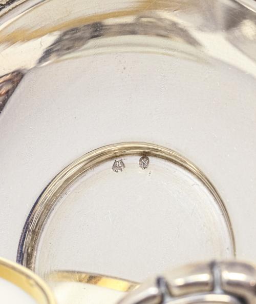 SEIS TAZAS CON PLATO DE CAFÉ EN PLATA DEL PRIMER TERCIO S.XX