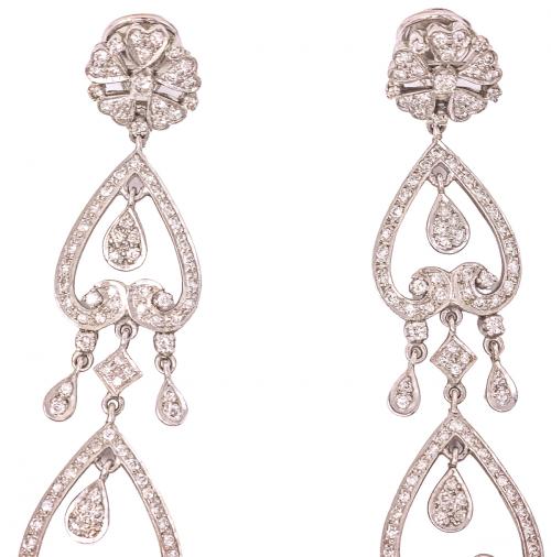 PENDIENTES LARGOS CON BRILLANTES