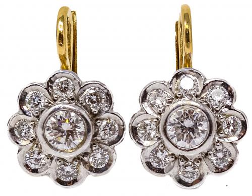 PENDIENTES ROSETONES DE MEDIADOS S.XX