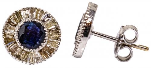 PENDIENTES CON ZAFIRO Y DIAMANTES