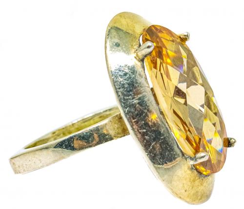 ANILLO CON CRISTAL AMBAR