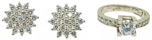 ANILLO Y PENDIENTES CON CIRCONITAS