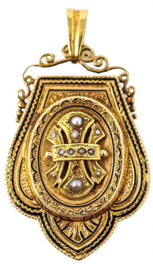 COLGANTE GUARDAPELOS ALFONSINO DE FLES. S.XIX