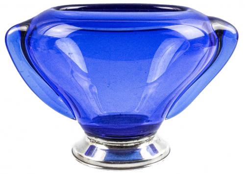 JARRÓN AZUL DE MEDIADOS DE SIGLO XX
