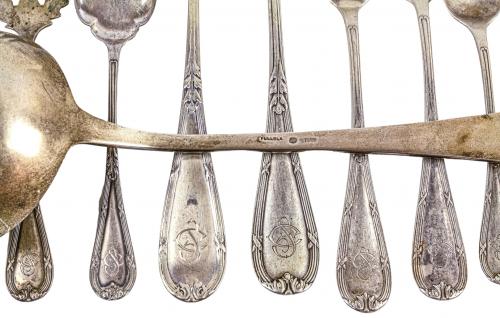 CONJUNTO DE CUBIERTOS EN PLATA DEL PRIMER TERCIO S.XX