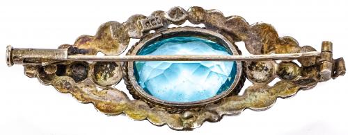 BROCHE CUARZO AZUL DE PPS. DEL S.XX