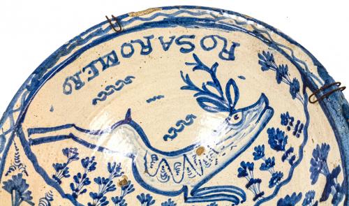 GRAN PLATO HONDO EN CERAMICA ARAGONESA S.XIX