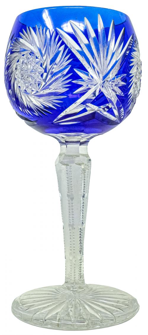 GRAN COPA DECORATIVA EN CRISTAL TALLADO DE MEDIADOS S.XX