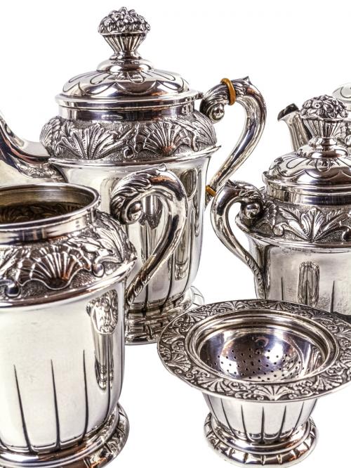 JUEGO DE CAFÉ DE PLATA DE LA PRIMERA MITAD DEL S.XX