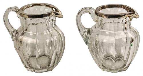 DOS JARRAS FRANCESAS EN CRISTAL DE MEDIADOS DEL SIGLO XX