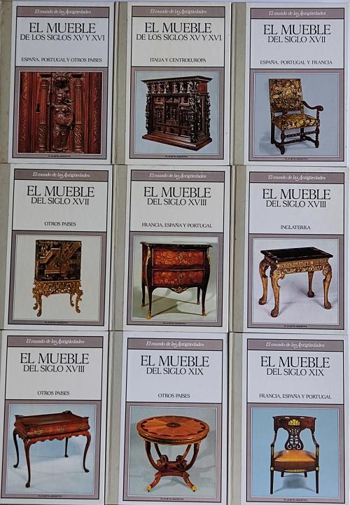 NUEVE LIBROS SOBRE MUEBLES DE ¿EL MUNDO DE LAS ANTIGÜEDADES"