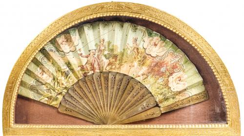 ABANICO CON ABANIQUERA DEL PRINCIPIOS DEL S.XX
