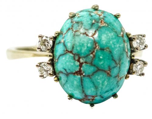 ANILLO CON TURQUESA AÑOS 60