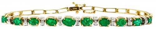 PULSERA CON ESMERALDAS Y BRILLANTES